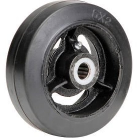 CASTERS WHEELS & INDUSTRIAL HANDLING Global Industrial„¢ 6" x 2" Mold-On Rubber Wheel - Axle Size 3/4" CW-620-MORRB